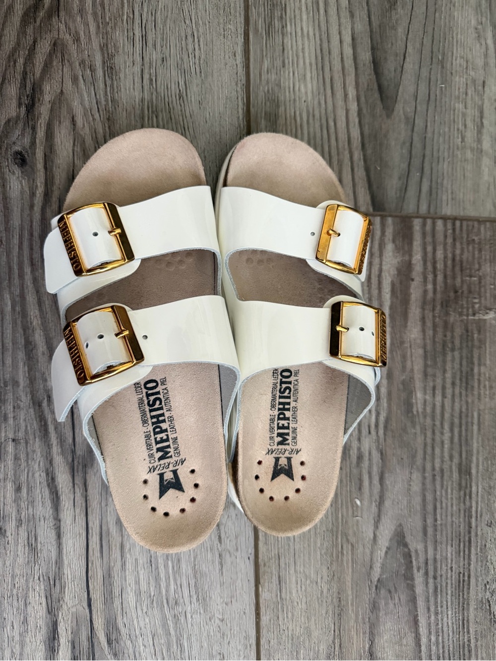 Mephisto Women’s Hester White Double-Buckle Sandals